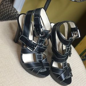 Coach Black Strappy Sandal